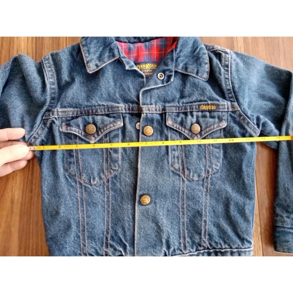 OshKosh B'Gosh Flannel lined Kids denim jacket No Size Tag - See measurements